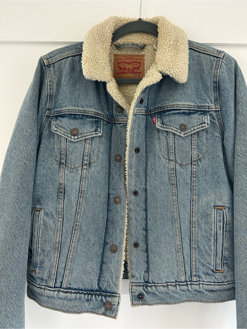 Levi's Blue Denim Sherpa Lined Jacket